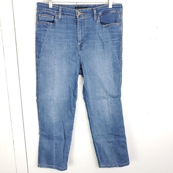 Sanctuary Denim Jeans Womens Size 31 Modern Straight Crop Medium Wash Cropped - Picture 1 of 11